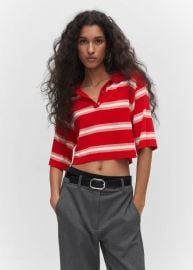 Striped polo-style sweater - Women MANGO OUTLET USA at Mango Outlet