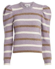 Striped puff sleeve sweater at Steven Dann