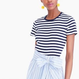 Striped ribbed T-shirt at Factory J. Crew