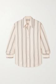 Striped silk-blend twill shirt at Net a Porter