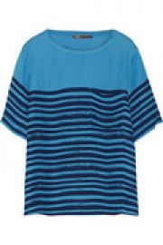 Striped silk-twill T-Shirt at The Outnet