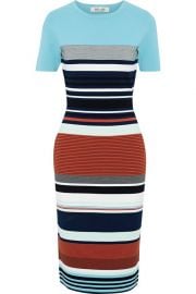 Striped stretch-knit dress at The Outnet