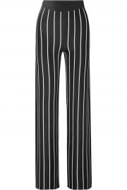 Striped stretch-knit wide-leg pants at The Outnet