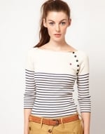 Striped sweater with buttons from ASOS at Asos