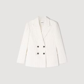 Striped tailored jacket at Sandro