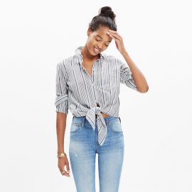 Striped tie front shirt at Madewell