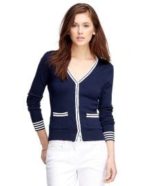 Striped trim cardigan at Brooks Brothers