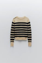 Striped wool blend sweater at Zara