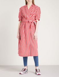 Striped woven wrap dress at Selfridges