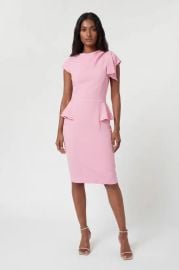 Structured Ruched Detail Midi Dress at Karen Millen