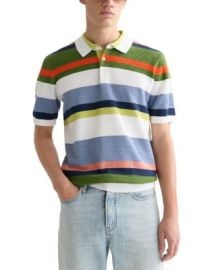 Structured Striped Knitted Polo Shirt at Bloomingdales