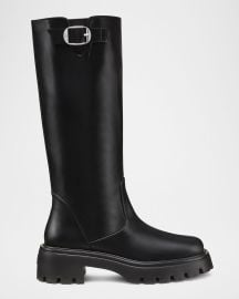 Stuart Weitzman Emerson Leather Buckle Biker Boots at Neiman Marcus