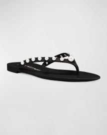 Stuart Weitzman Goldie Pearly Jelly Flip Flops at Neiman Marcus