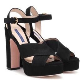 Stuart Weitzman Shoes Stuart Weitzman Joni Suede Ankle Strap Platform Sandals Black Womens Size 4 9 Poshmark at Poshmark