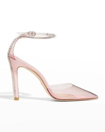 Stuart Weitzman Stuart Glam 100mm Ankle-Strap Pumps at Neiman Marcus