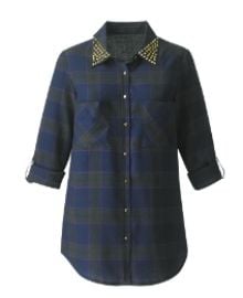 Stud Check Shirt at Simply Be