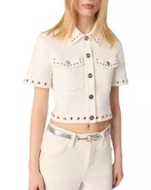 Studded Cropped Cardigan at Bloomingdales