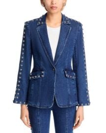 Studded Denim Milly Blazer at Bloomingdales