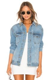 Studded Denim Trucker Jacket at Revolve