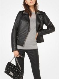 Studded Faux-Leather Jacket by Michael Michael Kors at Michael Kors