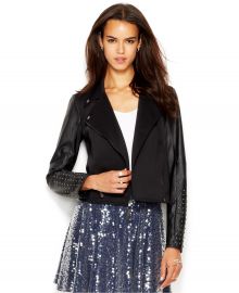 Studded Faux-Leather Moto Jacket by RACHEL Rachel Roy at Macys