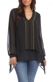 Studded Layered Hem Top at Nordstrom