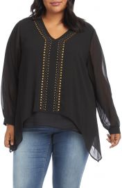 Studded Layered Hem Top at Nordstrom