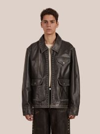 Studded Leather Pocket Jacket at Found