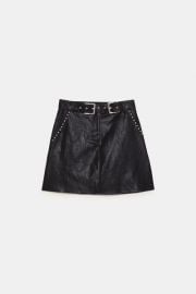 Studded Mini Faux Leather Skirt at Zara