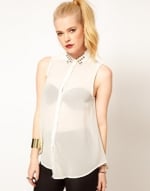 Studded collar blouse at Asos