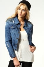 Studded denim jacket like Emilys at Boohoo