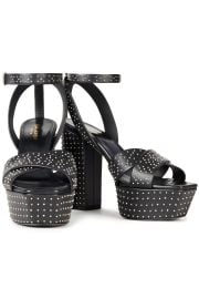 Studded leather platform sandals at The Outnet