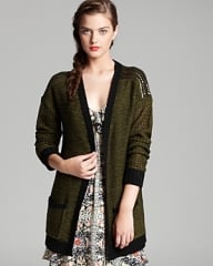 Studded shoulder cardigan by Aqua at Bloomingdales