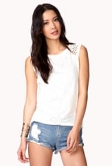 Studded shoulder tee at Forever 21