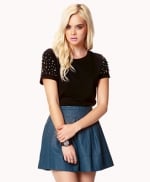 Studded sleeve top at Forever 21