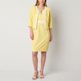 Studio 1 Jacket Dress Color Yellow White - JCPenney at JC Penney