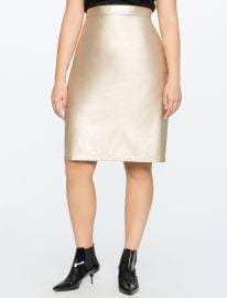 Studio Metallic Faux Leather Pencil Skirt by Eloquii at Eloquii