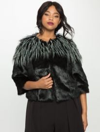 Studio Mixed Faux Fur Jacket by Eloquii at Eloquii