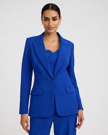 Studio Stretch Twill Long Slim Blazer at Express