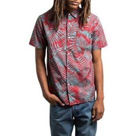 Stussy Mens Palm Button Up Short-Sleeve Shirt at Amazon