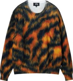 Stussy Printed Fur Sweater Tiger at GOAT