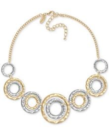 Style Co Two-Tone Hammered Link Statement Necklace 18 3 extender Created for Macys - Macys at Macys