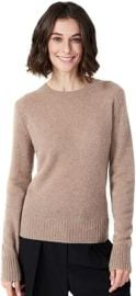 Style Republic 100% Pure Cashmere Long Sleeve Crew Neck Sweater for Women at Amazon