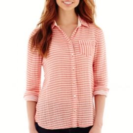 Stylus Long Sleeve Button front Shirt at JC Penney