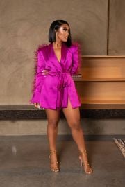 Success Stride Magenta Blazer Dress Ella Lisqu at Ellae Lisque