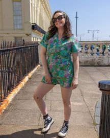 Succulents Stretch Twill Playsuit Run and Fly at Run and Fly