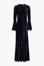 Sudha Twisted Striped Devore Velvet Maxi Dress at The Outnet