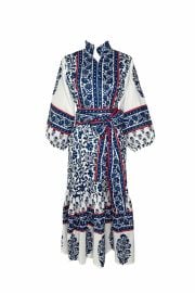 Sue Sartor Flounce Dress on Navy White Victorian Frieze at Sue Sartor