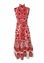 Sue Sartor Sleeveless Flounce in RedWhite Vintage Lily Over The Moon at Over the Moon