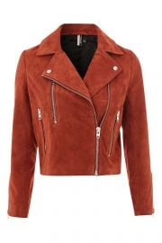 Suede Biker Jacket at Topshop